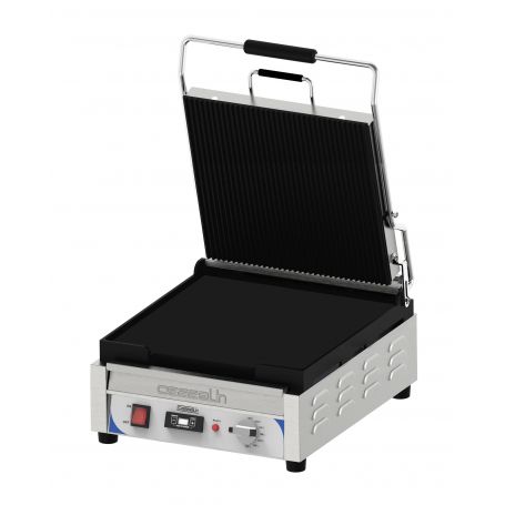 Contact grill premium grooved - smooth with timer - XL