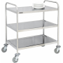 Chariot en inox 3 plateaux